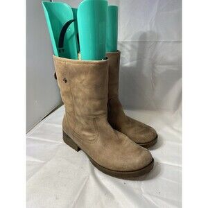 Tara M Tori Women's Brown Wool Lined Leather Boots size 10 USA SELLER